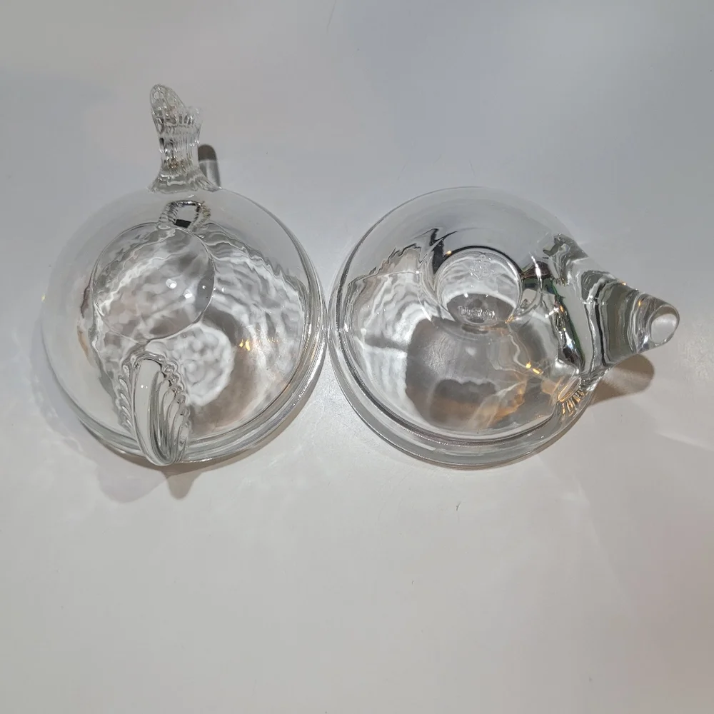 Anchor Hocking Vintage Clear Glass Blow Fish Trinket Bowl